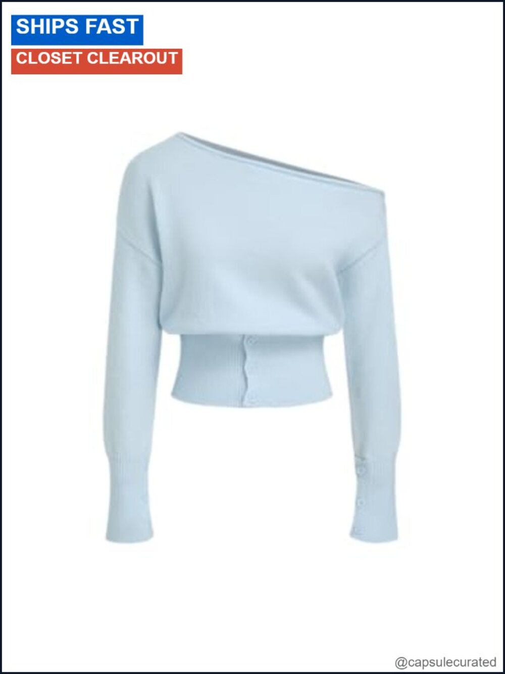 Off The Shoulder Knit Pullover Sweater Asymmetrical Neck Long Sleeve